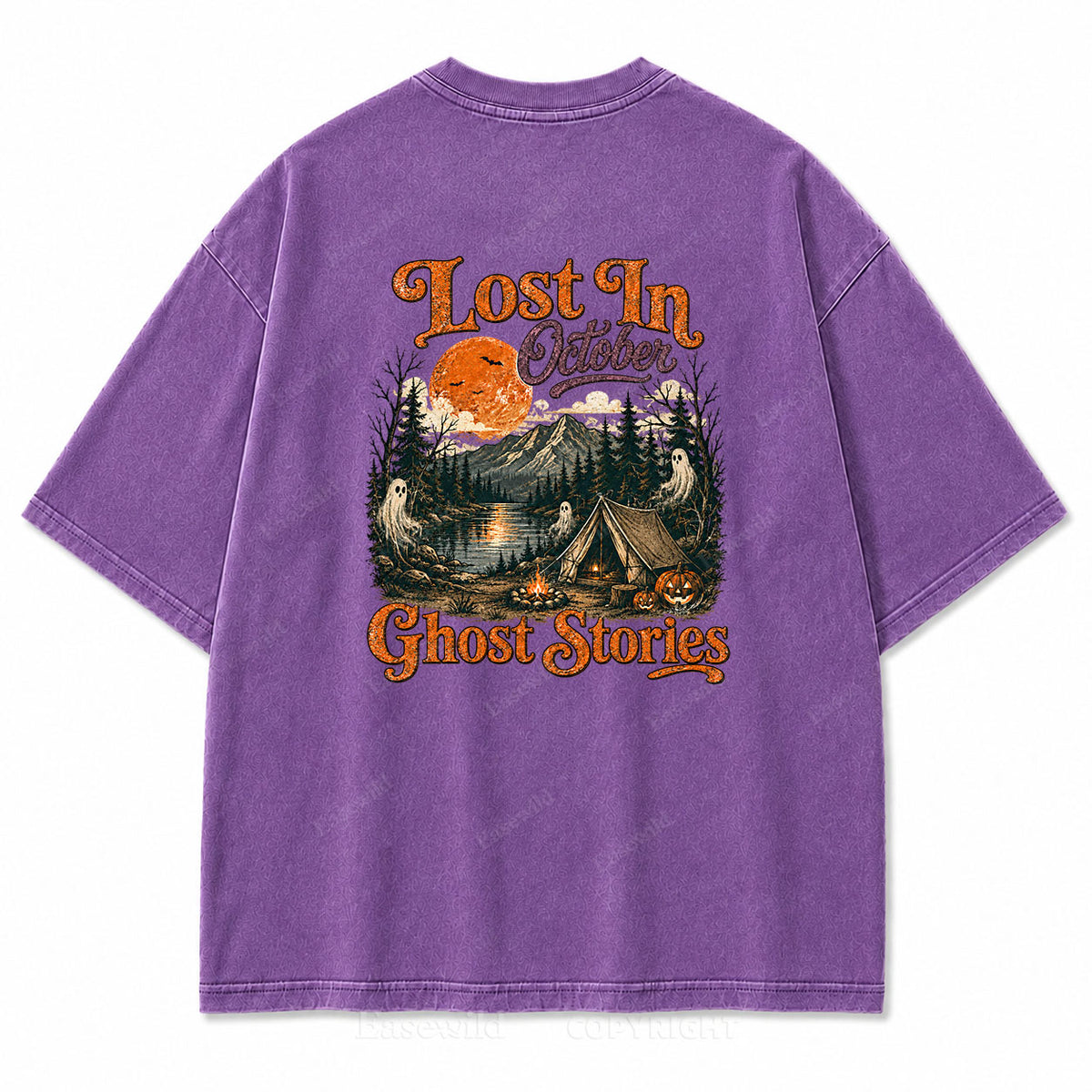 Lost In October Halloween Washed Graphic Tee