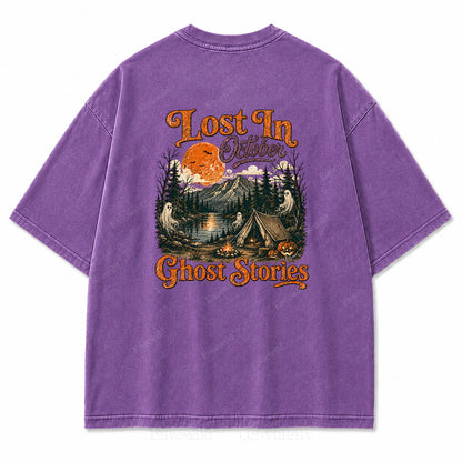 Lost In October Halloween Washed Graphic Tee