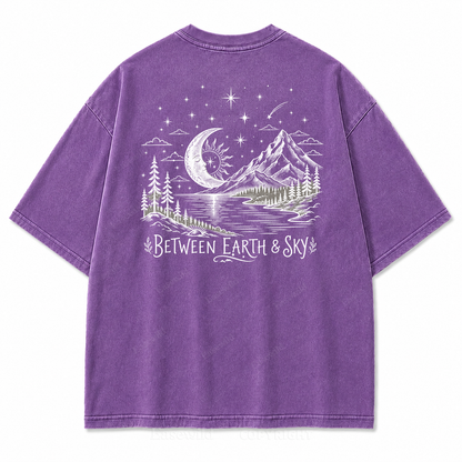 Between Earth & Sky Mountain Vintage Print Tee