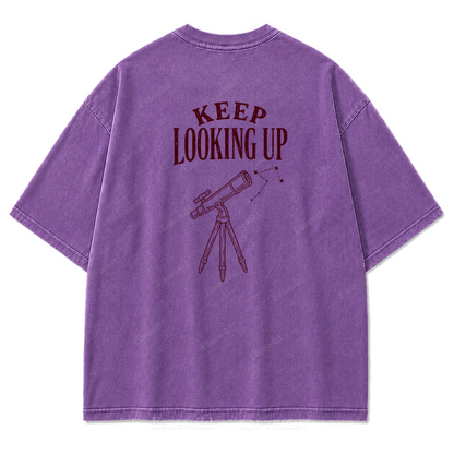 Keep Looking Up Graphic Print Tee