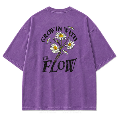 Grow With The Flow Daisy Washed Print Tee