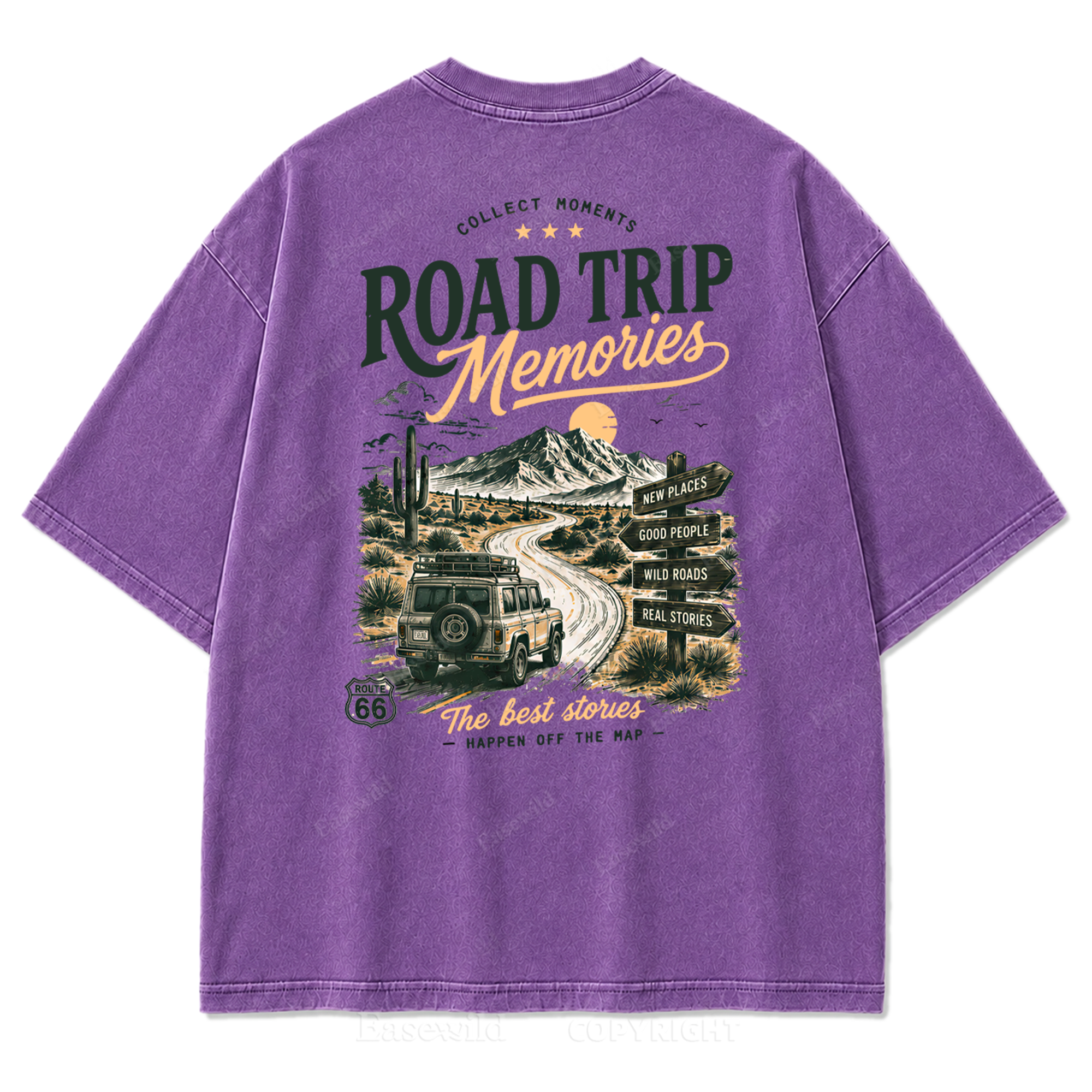 Desert Route Road Trip Washed Print Tee