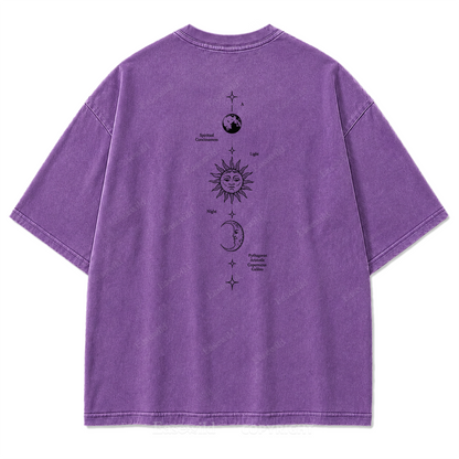 Spiritual Consciousness Sonne & Mond "Washed Print" T-Shirt