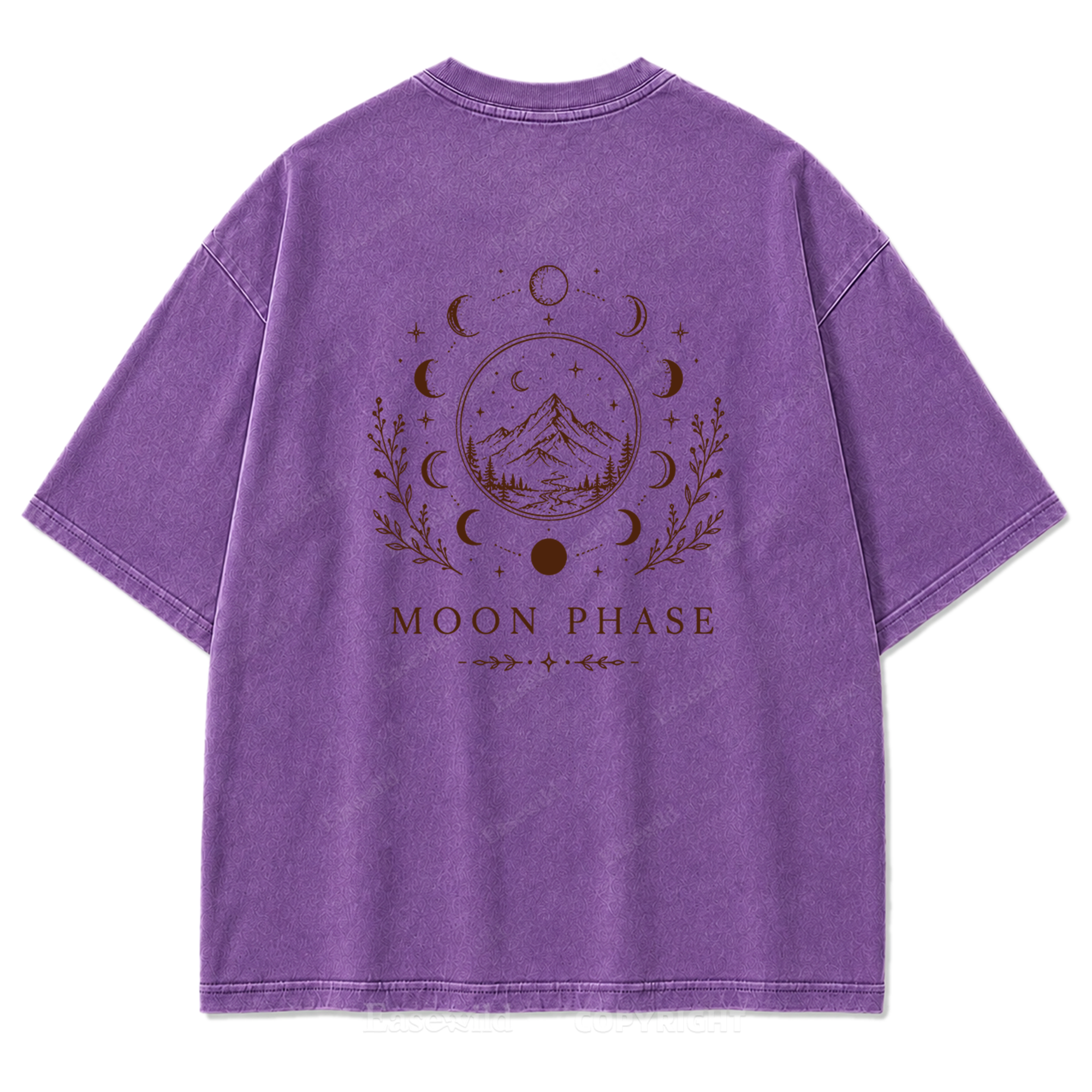 Moon Phase Mountain Washed Print Tee