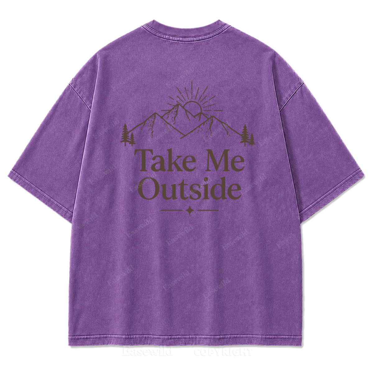 Take Me Outside Minimalist Mountain Washed Print Tee
