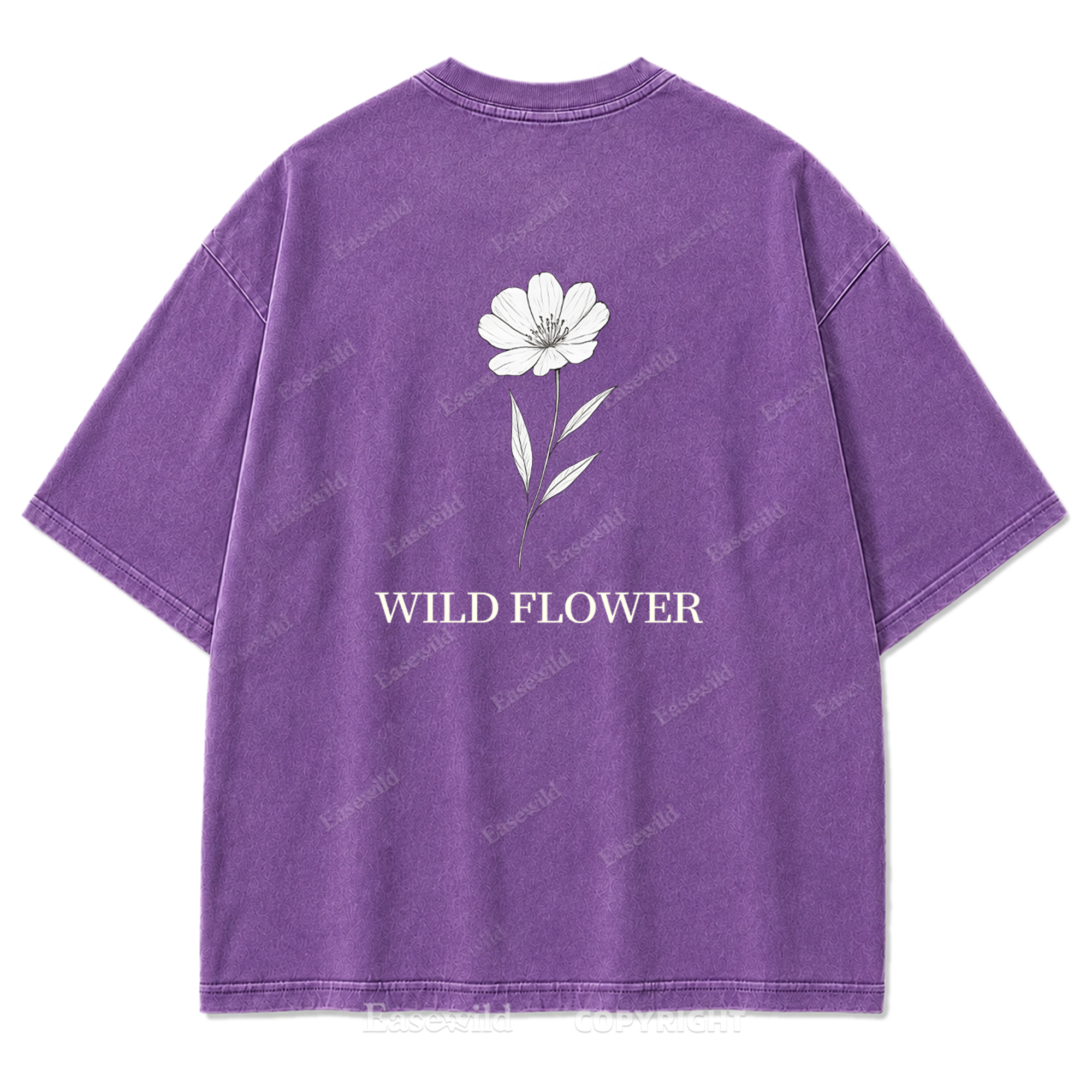 Wild Flower Line Art Washed Print Tee