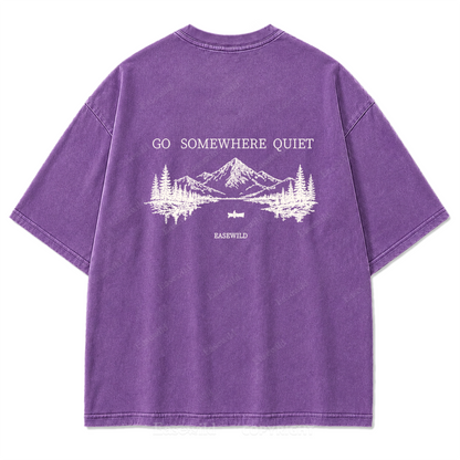 Go Somewhere Quiet Washed Print Tee