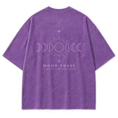Moon Phase Minimal Washed Print Tee
