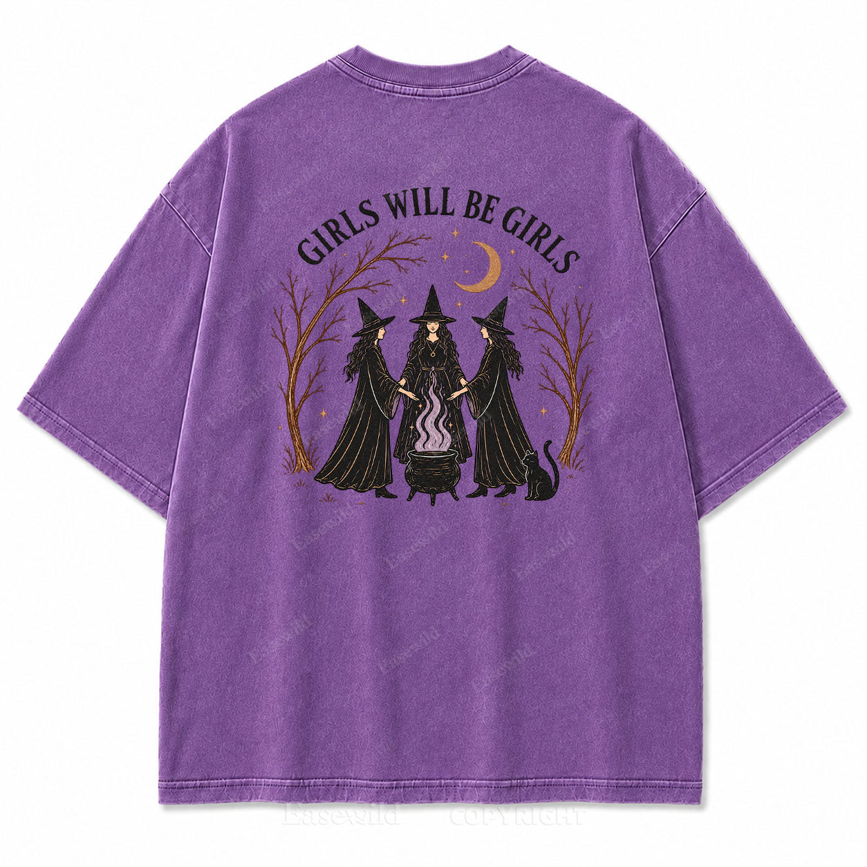 Girls Will Be Girls Halloween Washed Graphic Tee