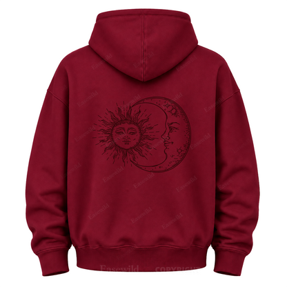 Sonne & Mond "Celestial Washed" Grafik-Kapuzenpullover