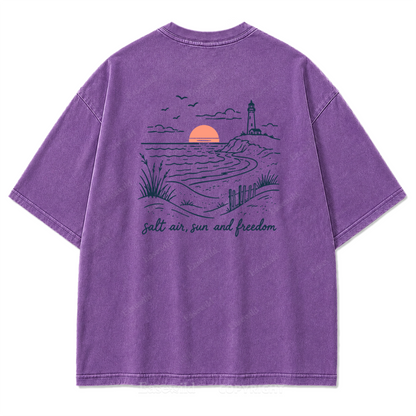 Salt Air Sun and Freedom Washed Print Tee