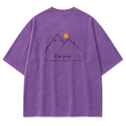 Keep Going Mountain Washed Print Tee