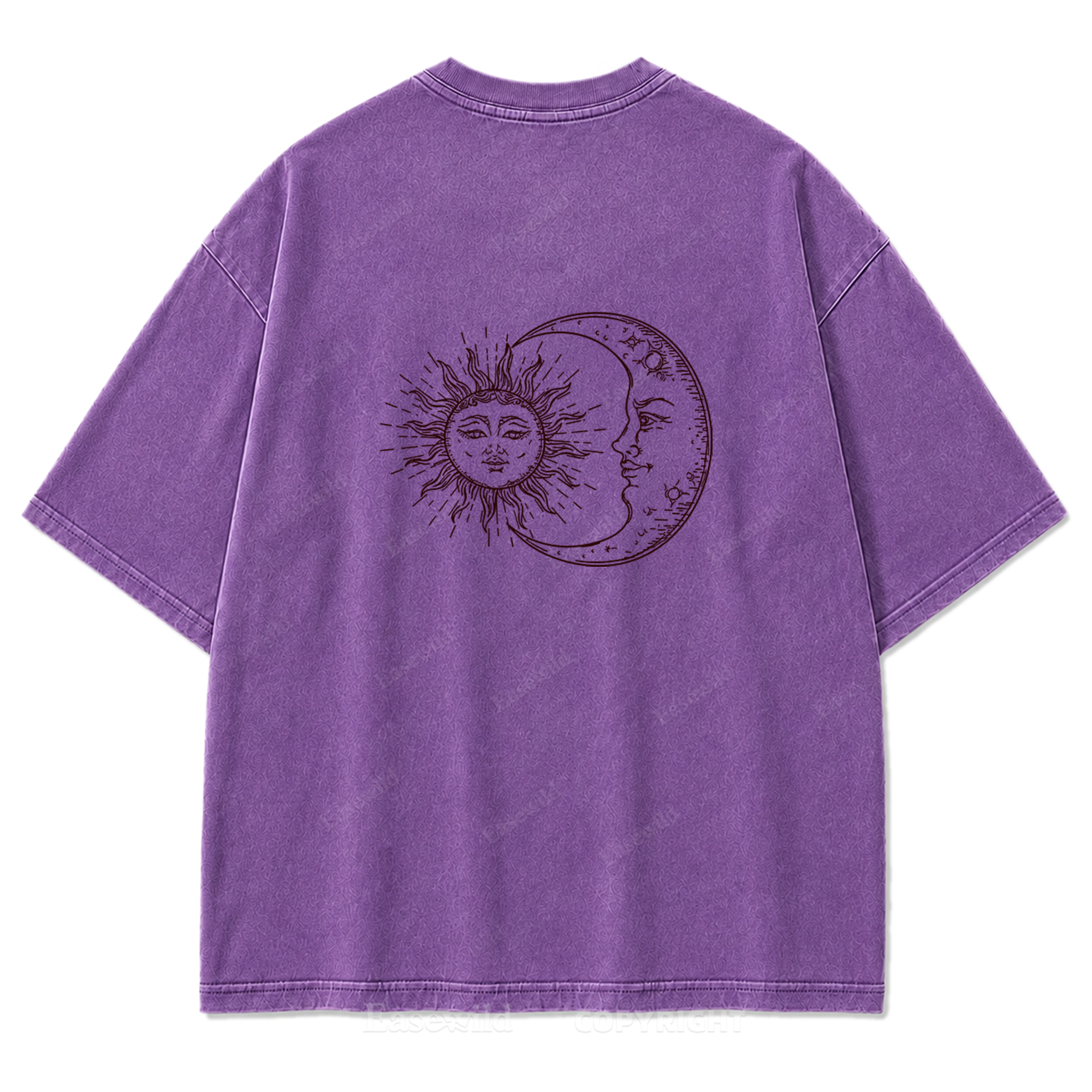 Sun and Moon Eclipse Celestial Washed Print Tee