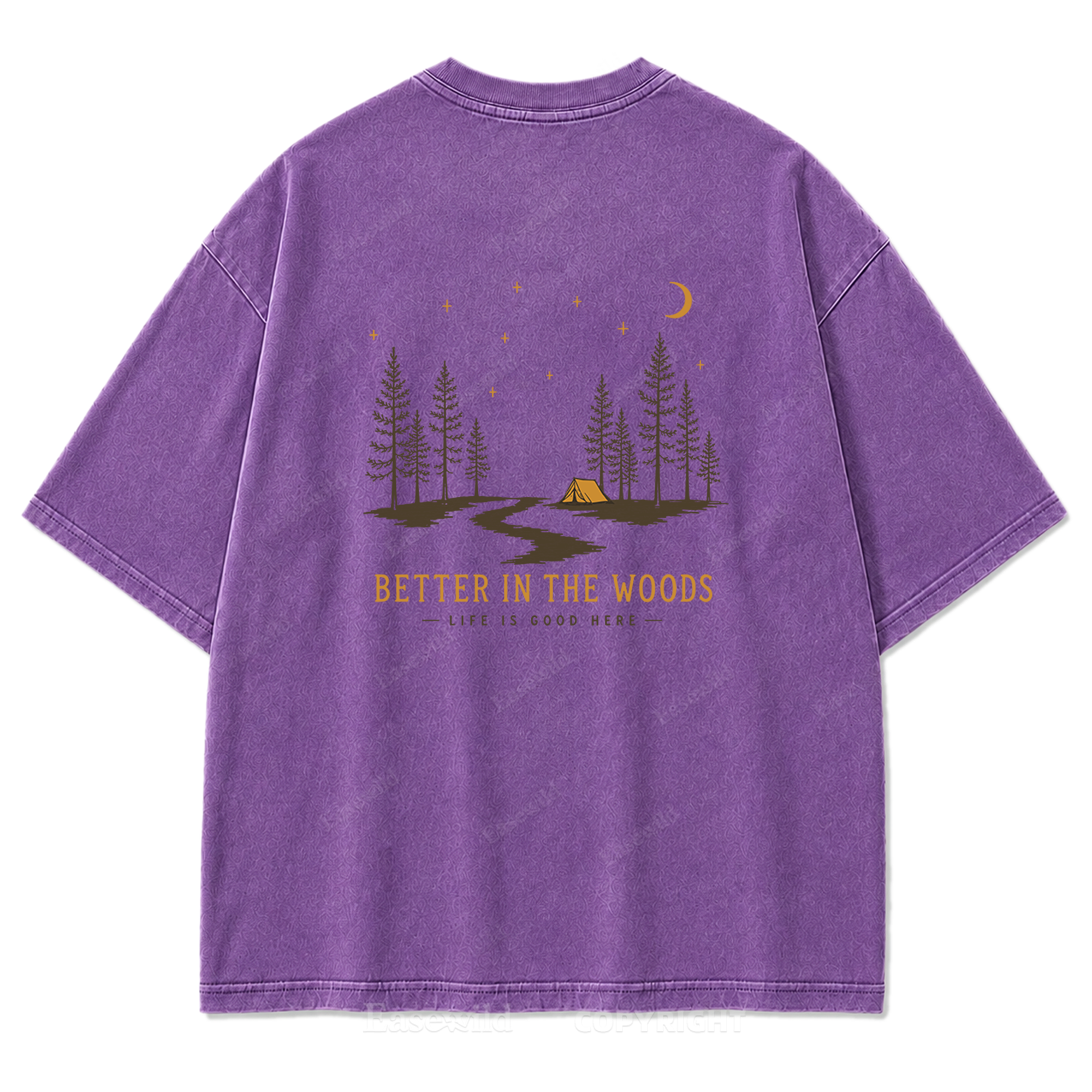Better in the Woods Camping Washed Print Tee