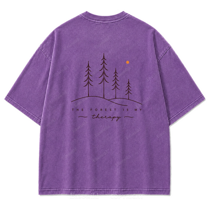The Forest Is My Therapy Washed Print Tee