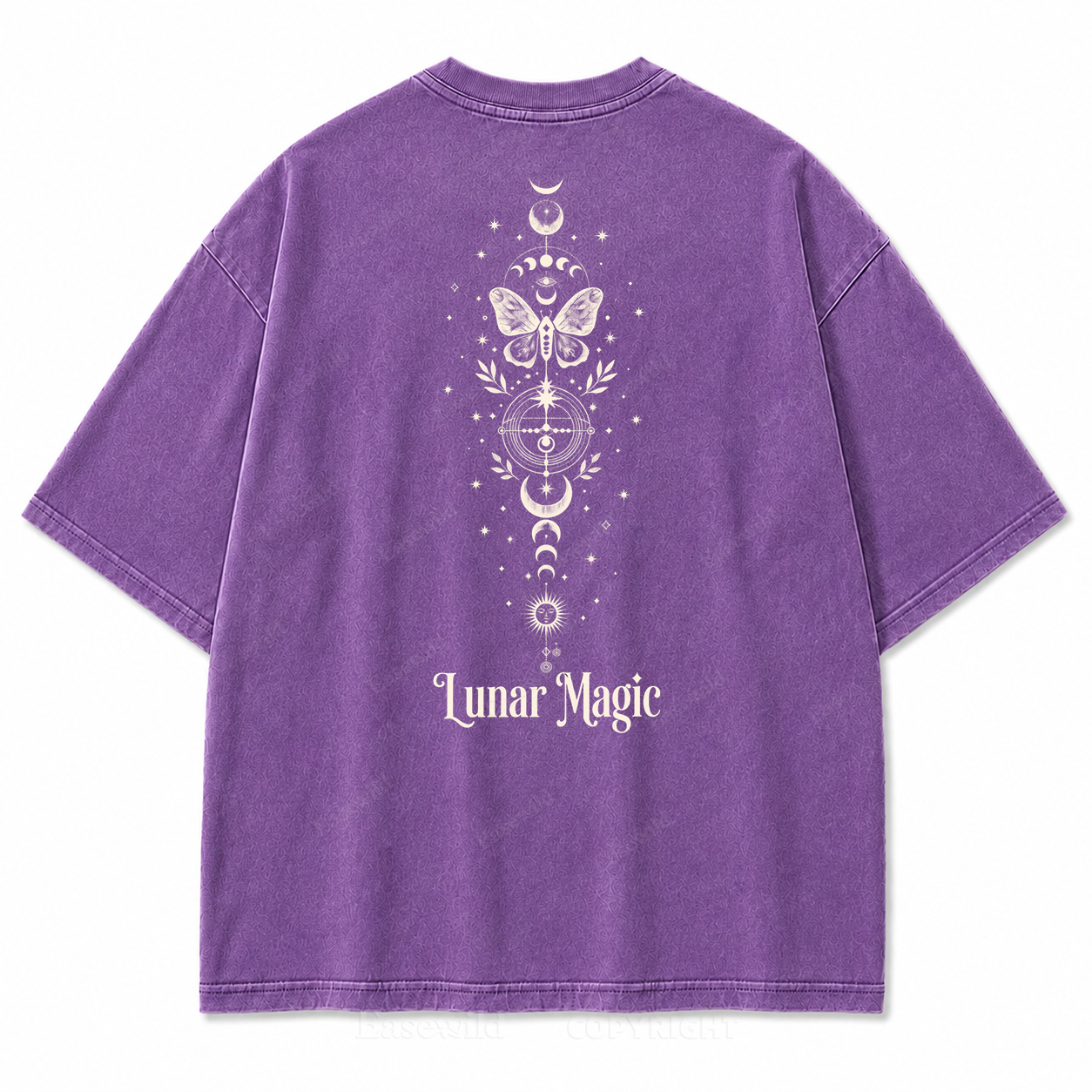 Lunar Magic Celestial Moth Moon‑Phase Graphic Print Tee