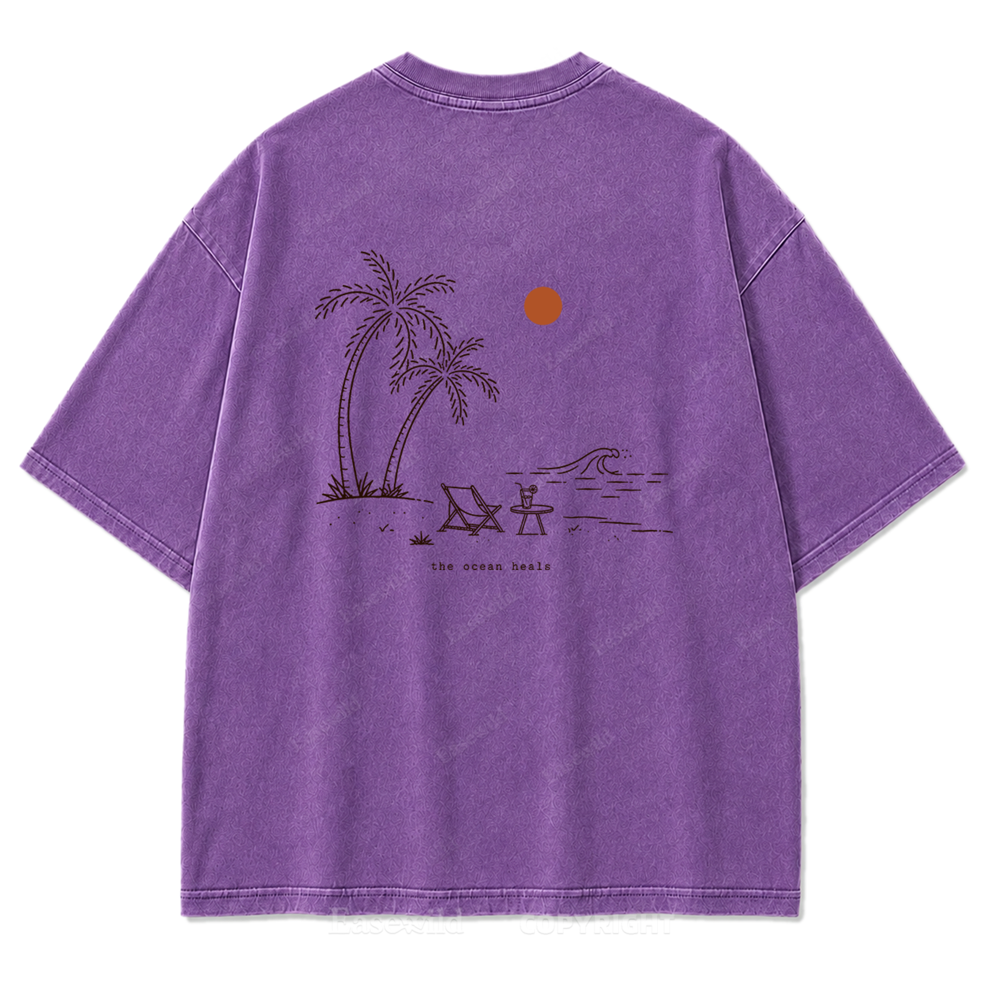 Das Meer heilt T-Shirt mit verwaschenem Aufdruck