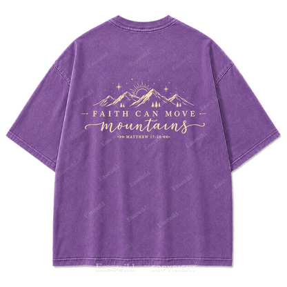 Faith Moves Mountains Washed Print Tee