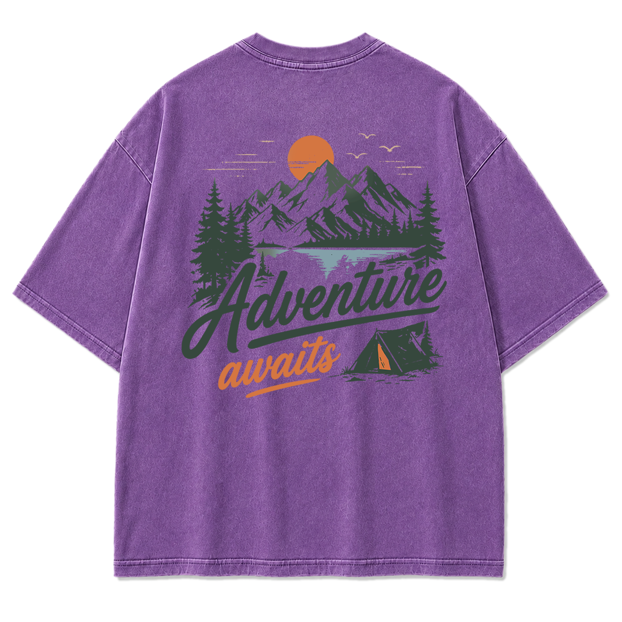 Adventure Awaits Mountain Camp Washed Print Tee