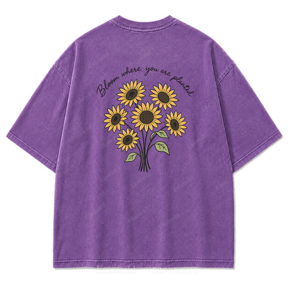 Bloom Where You Are Planted Washed Print Tee