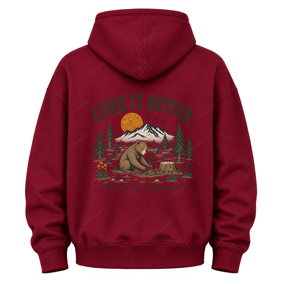 Leave It Better – Vintage Bear & Mountain Graphic Hoodie