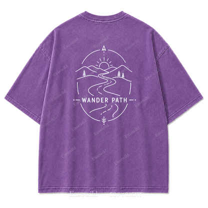 Wander Path Minimal Washed Print Tee