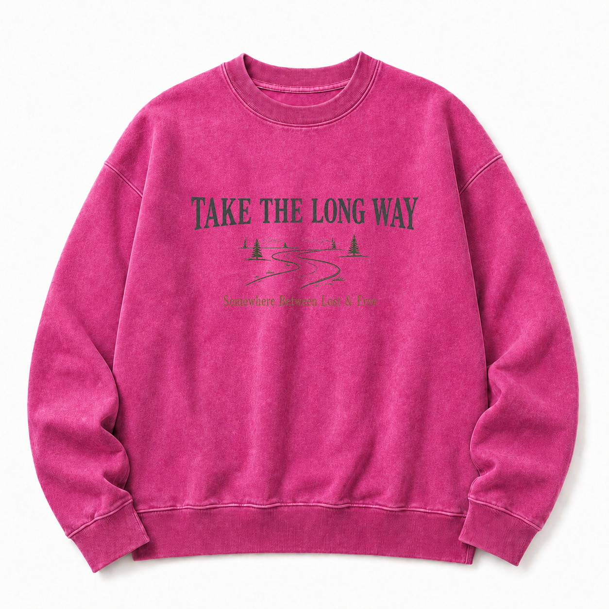 Take the Long Way Washed Graphic Sweatshirt