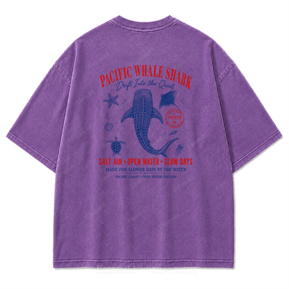 Pacific Whale Shark Washed Print Tee