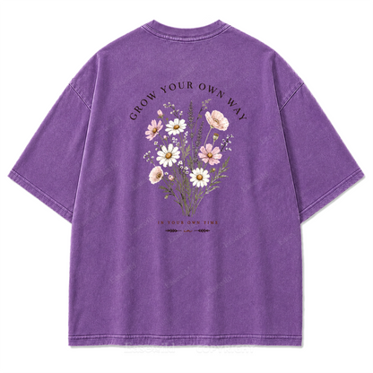 Grow Your Own Way Wildflower Washed Print Tee