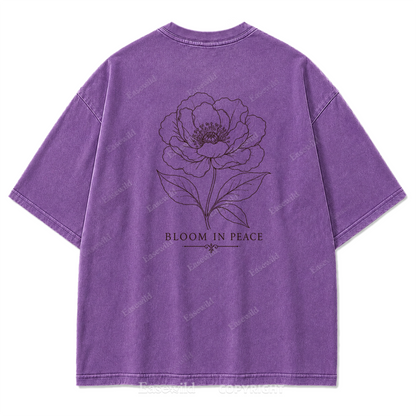 Bloom In Peace Floral Washed Print Tee