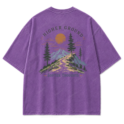 Higher Ground Softer Thoughts Washed Print T-Shirt