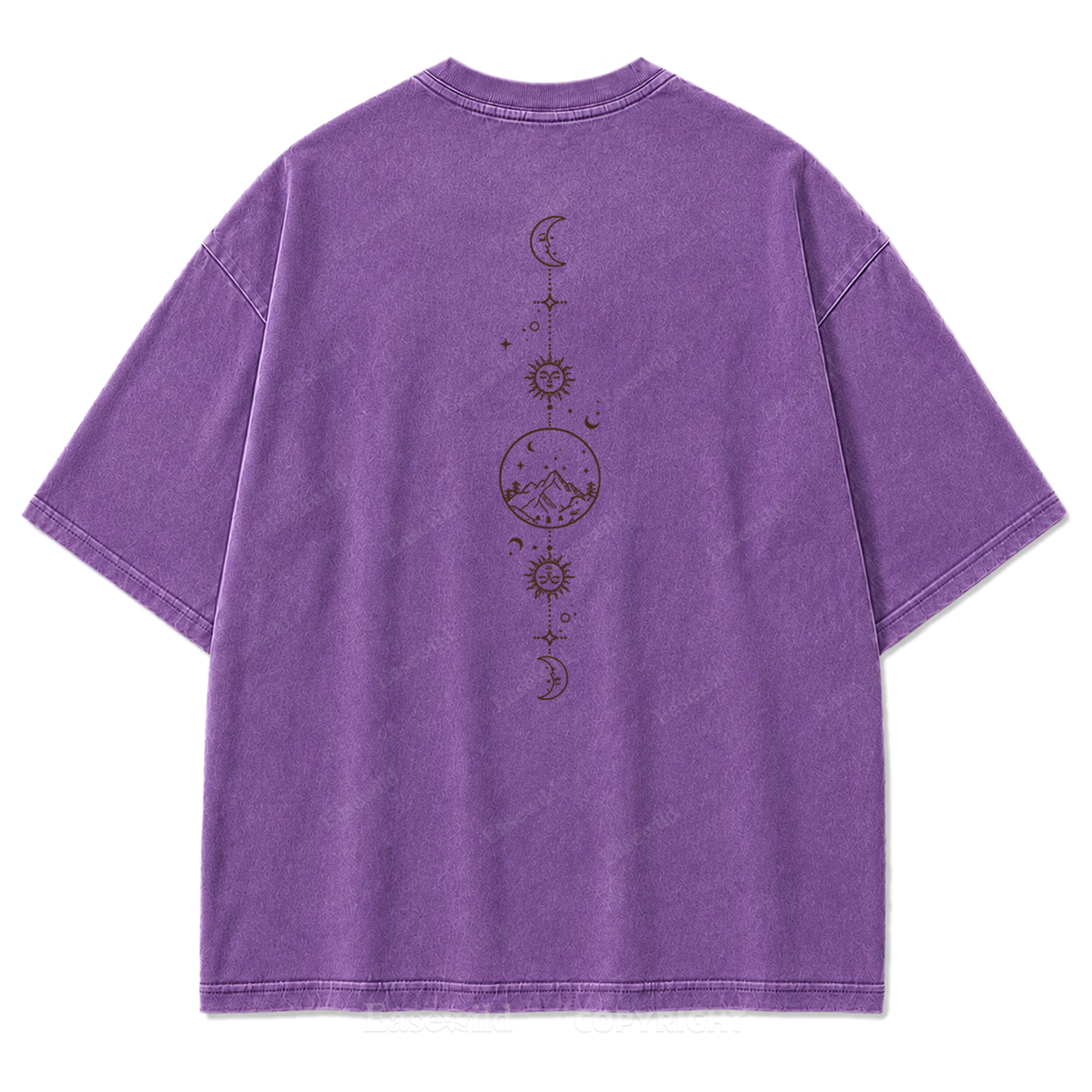 Celestial Balance Mountain Moon Washed Print Tee