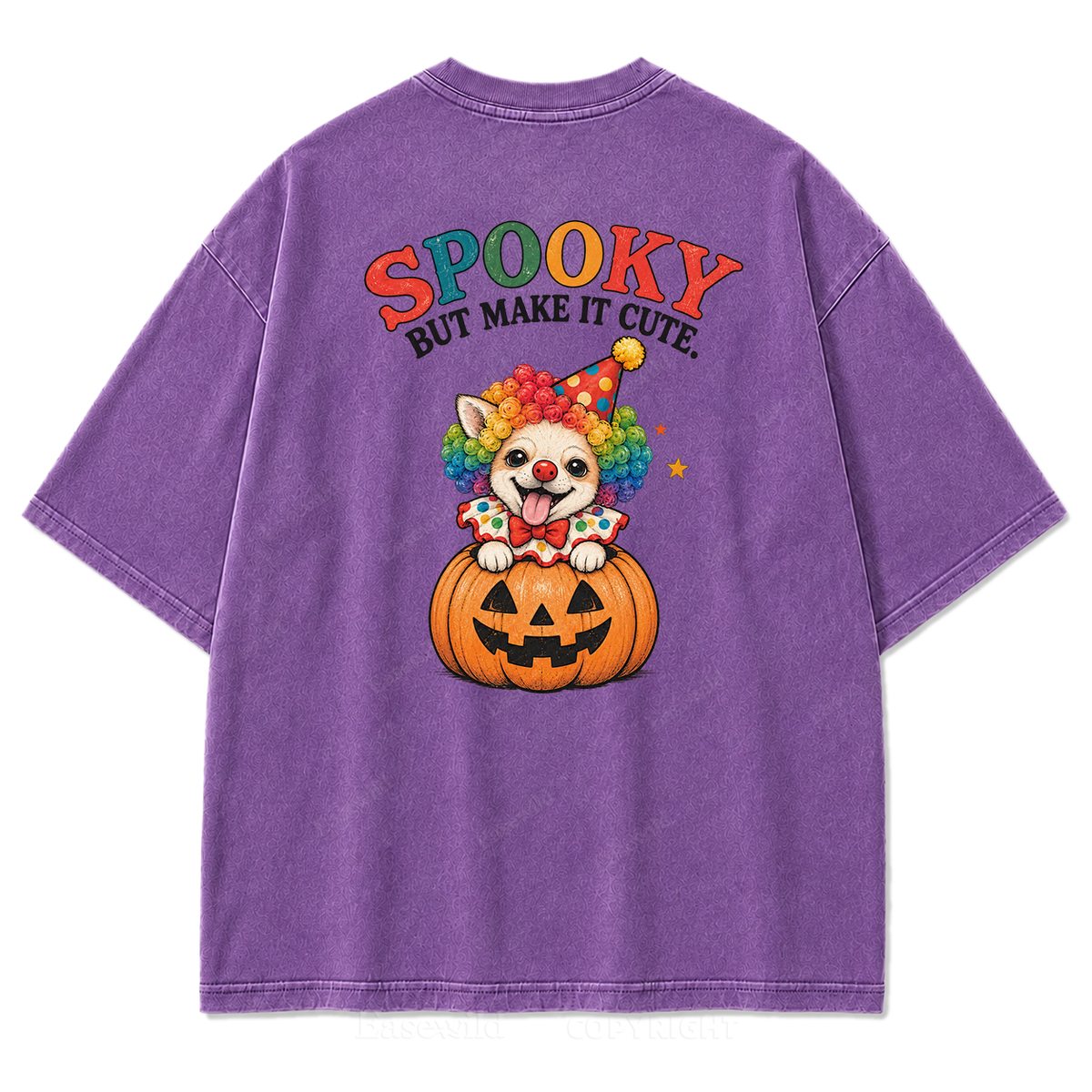 Spooky But Make It Cute Chihuahua Clown Washed Graphic T-Shirt