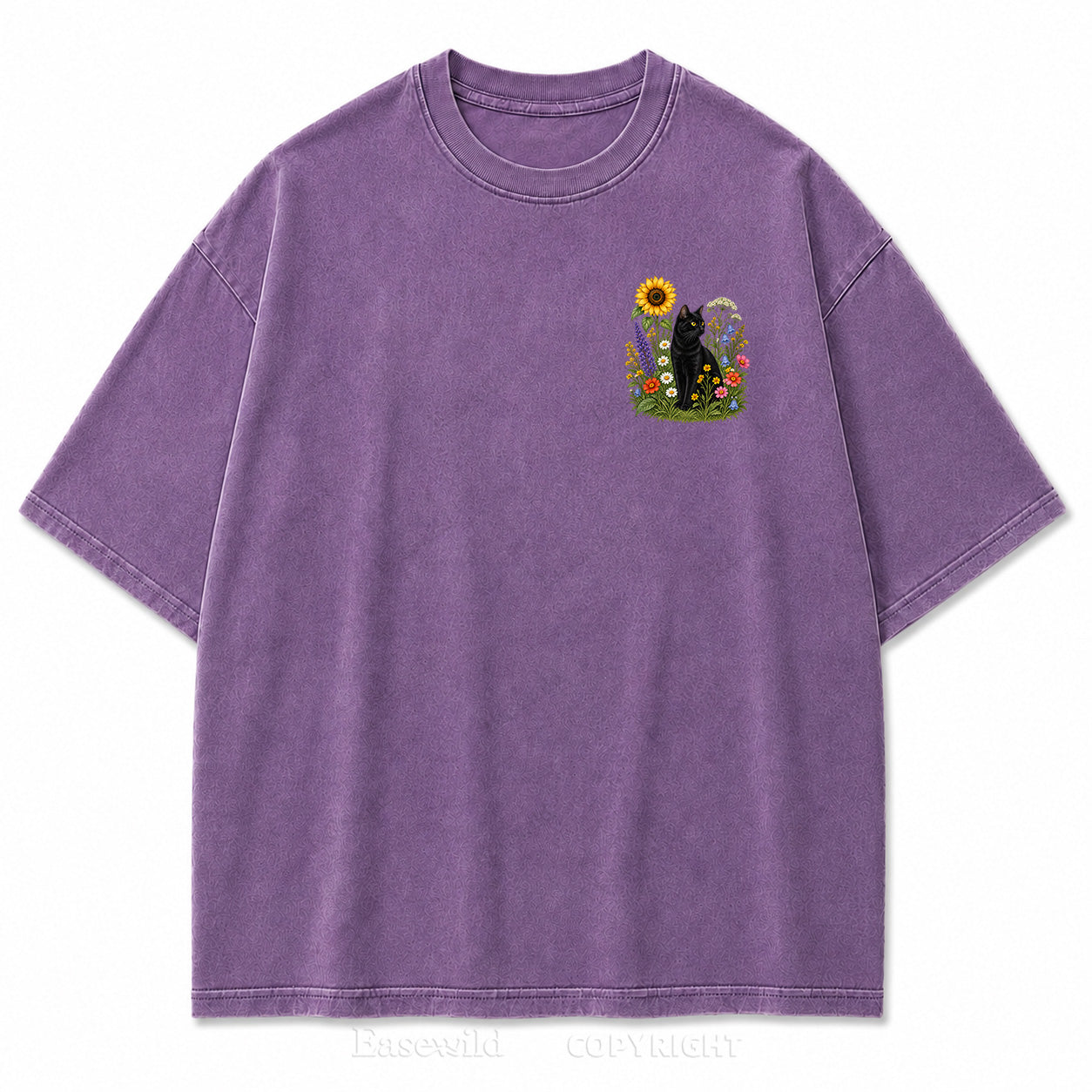 Wild Garden Black Cat Print Tee