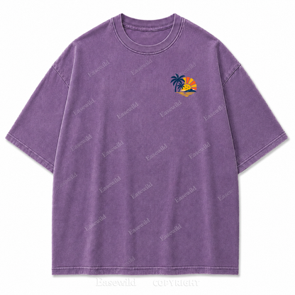 Retro Beach Sunset Oversized Graphic Tee