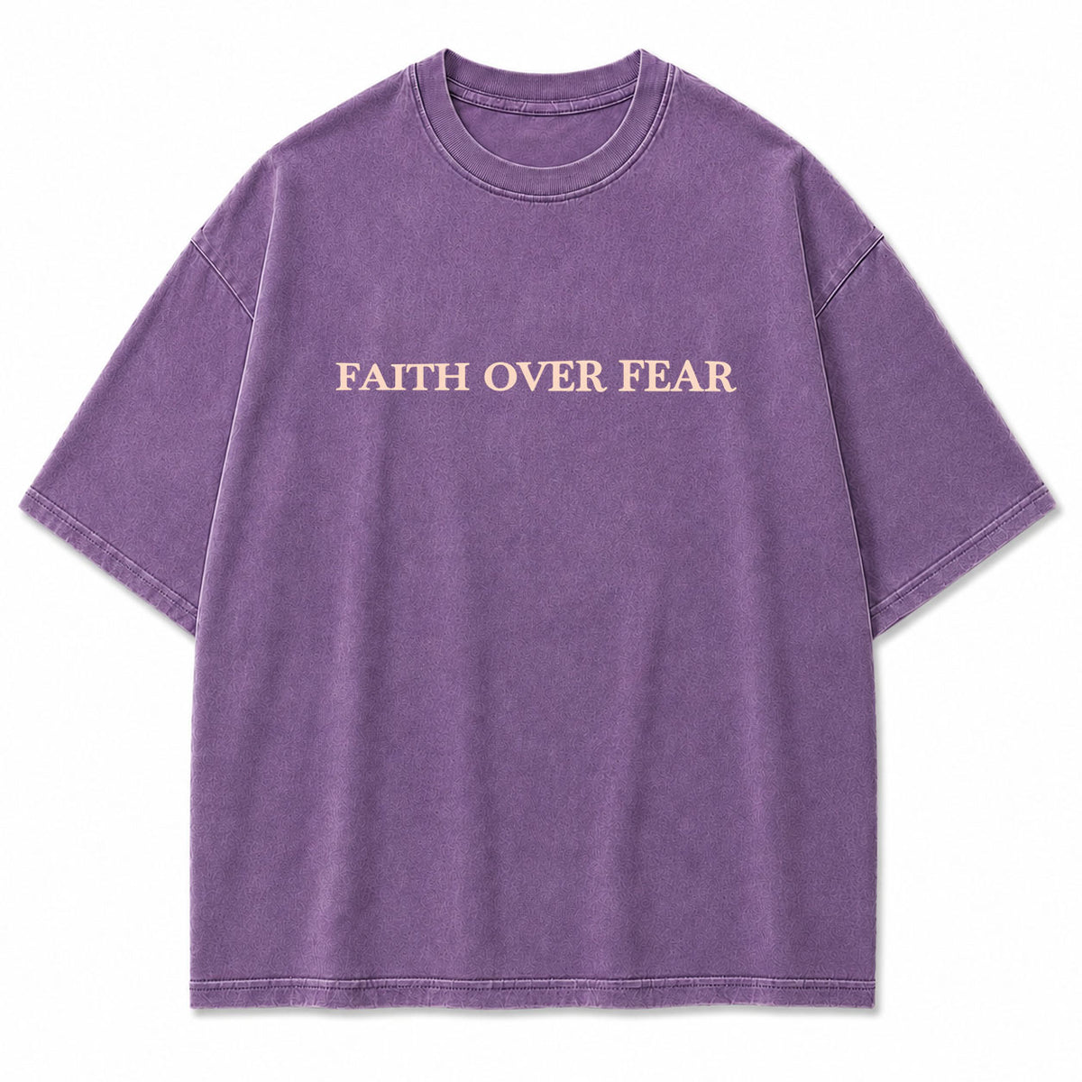 Faith Over Fear Oversized Christian Graphic Tee