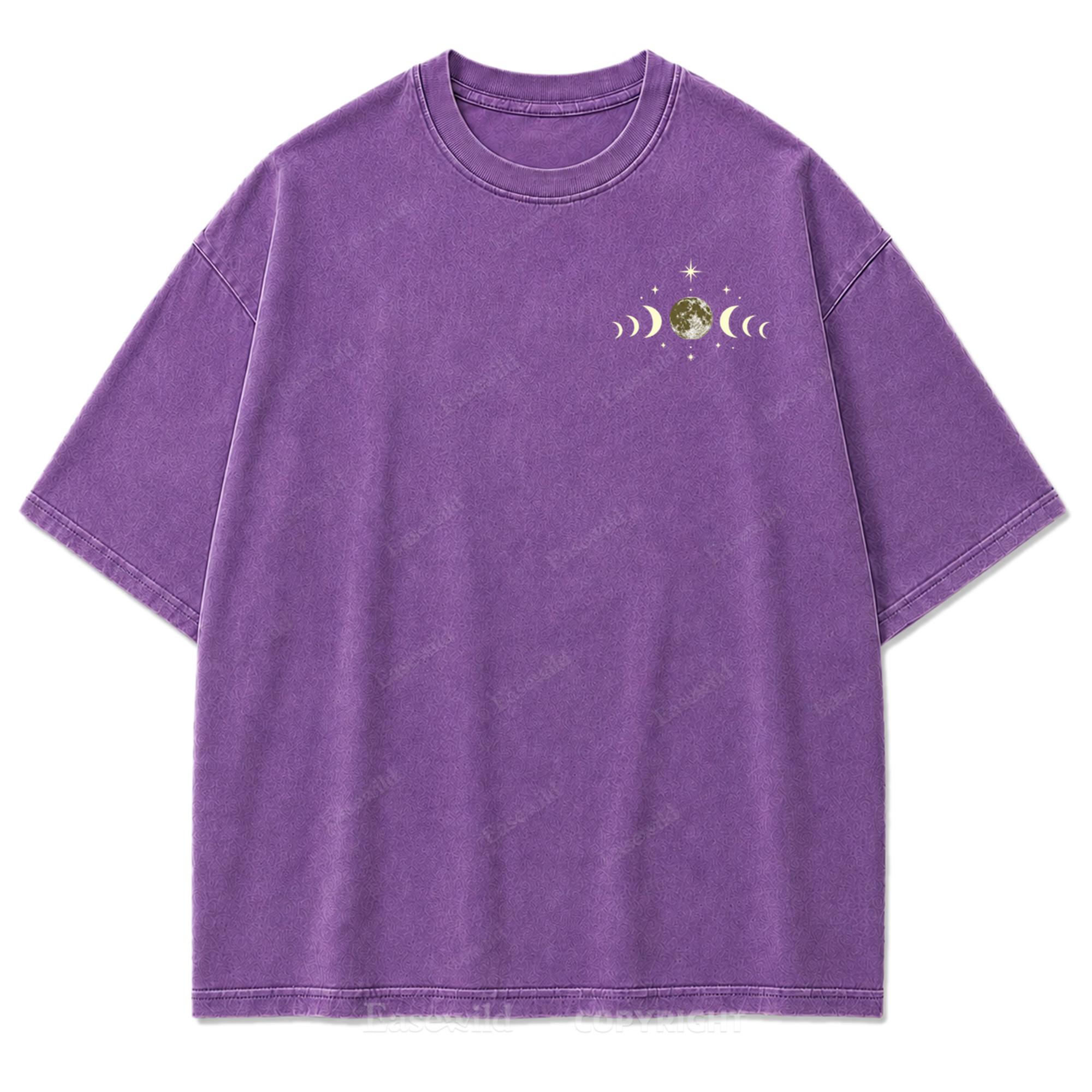 Tidal Cycle Moon Phase Washed Print T-Shirt