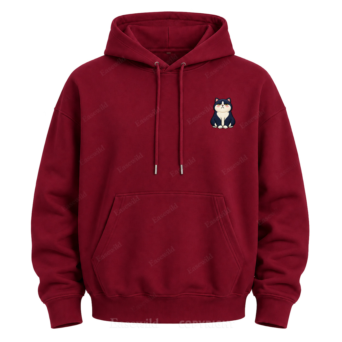 Moody Cat Crew Graphic Hoodie