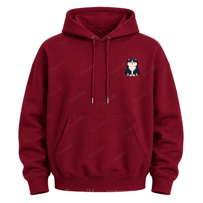 Moody Cat Crew Graphic Hoodie