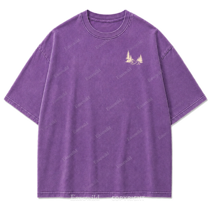 Take The Scenic Route Minimal Washed Print Tee