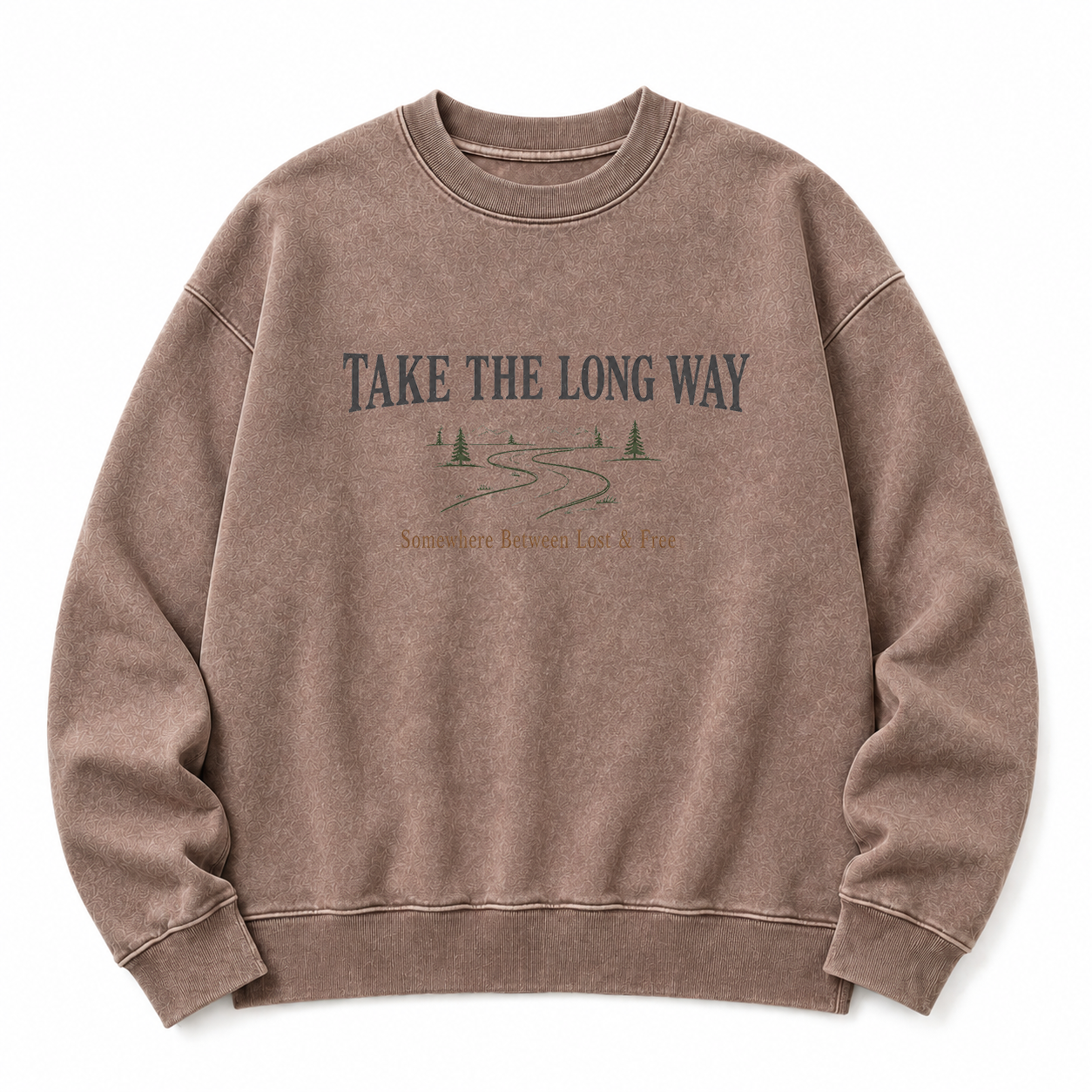 Take the Long Way Washed Graphic Sweatshirt
