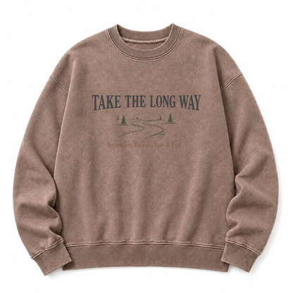 Take the Long Way Washed Graphic Sweatshirt