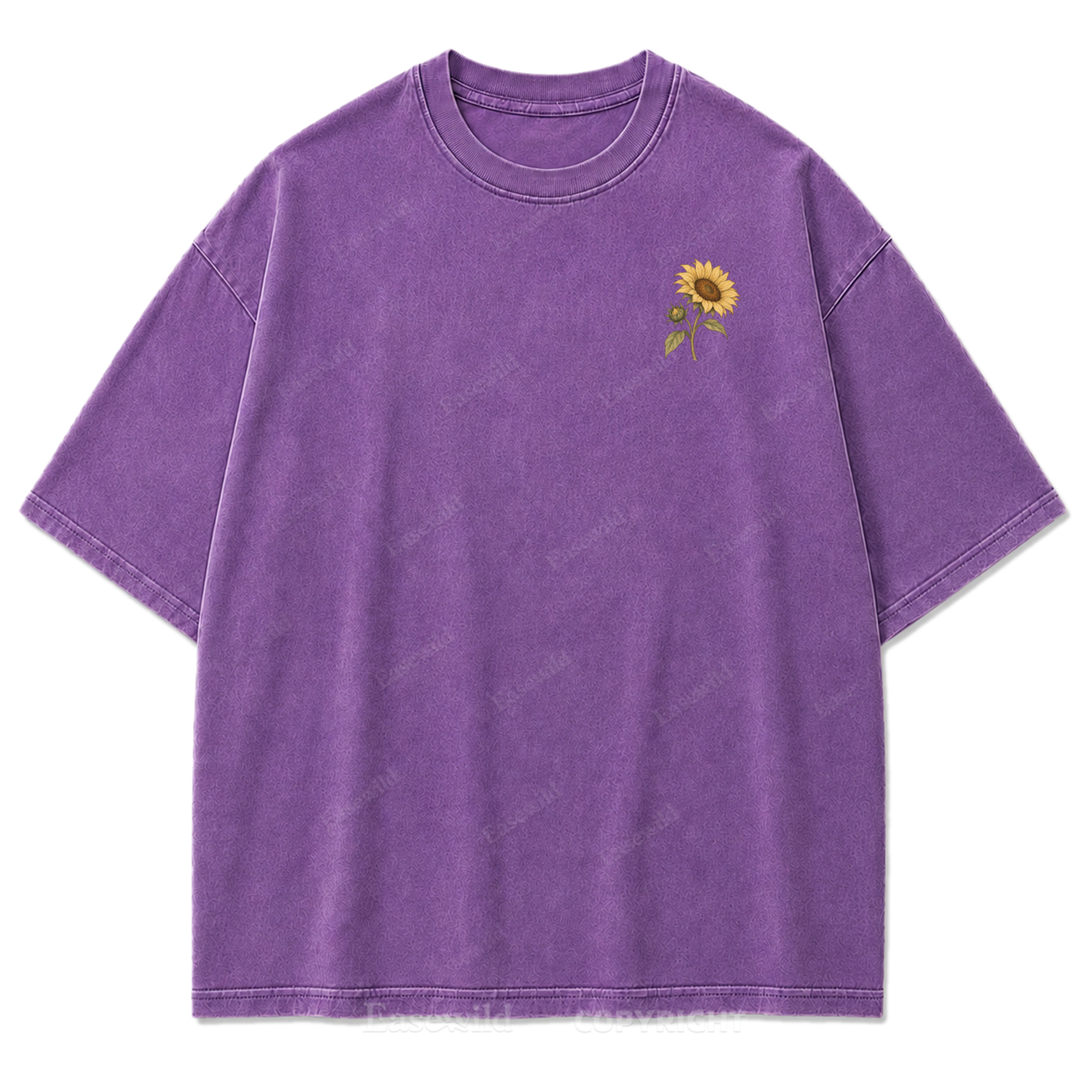 T-Shirt mit gewaschenem „Grow Toward the Light“-Print