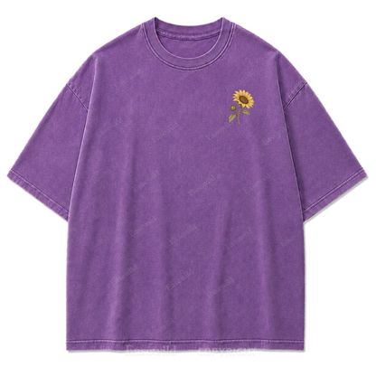 T-Shirt mit gewaschenem „Grow Toward the Light“-Print
