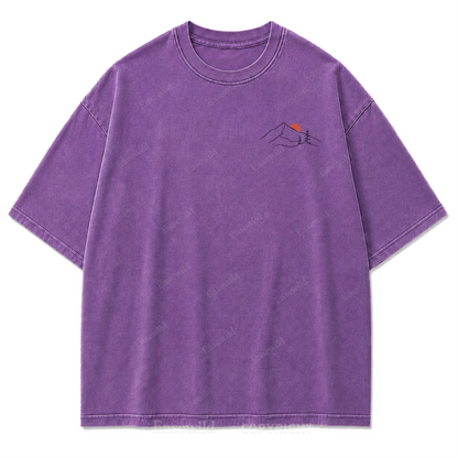 To Leave Is To Live Mountain Graphic Washed T-Shirt