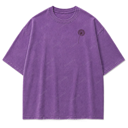 Drifting Wishes Dandelion Washed Print Tee