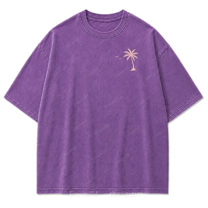 T-Shirt mit gewaschenem Aufdruck „Life Is Better at the Beach“