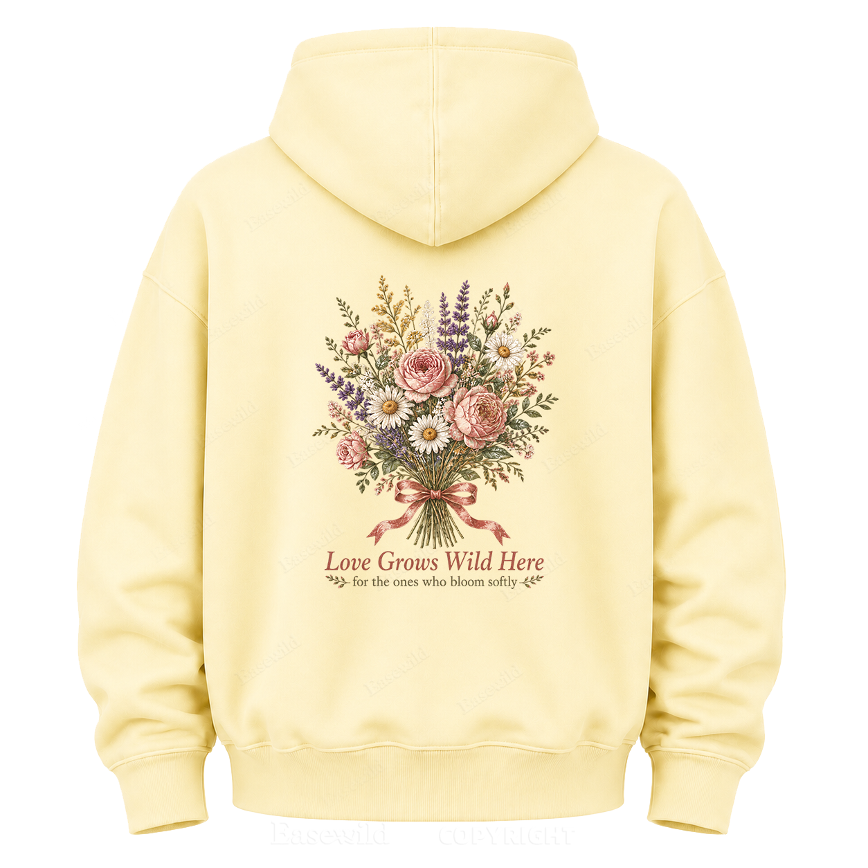 Love Grows Wild Here Vintage Floral Graphic Hoodie
