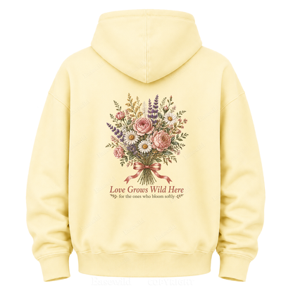 Love Grows Wild Here Vintage Floral Graphic Hoodie