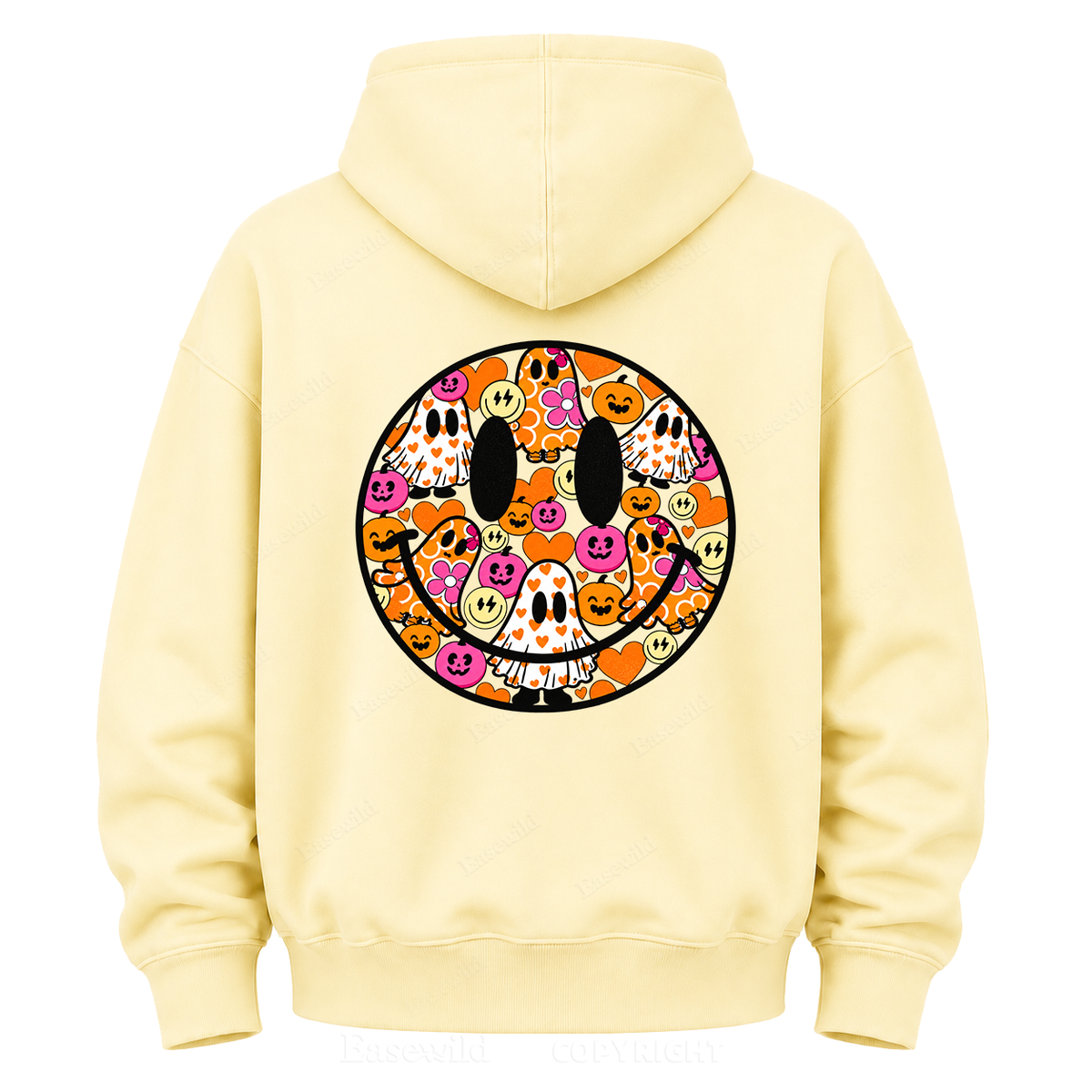 Halloween Smiley Ghost Graphic Hoodie